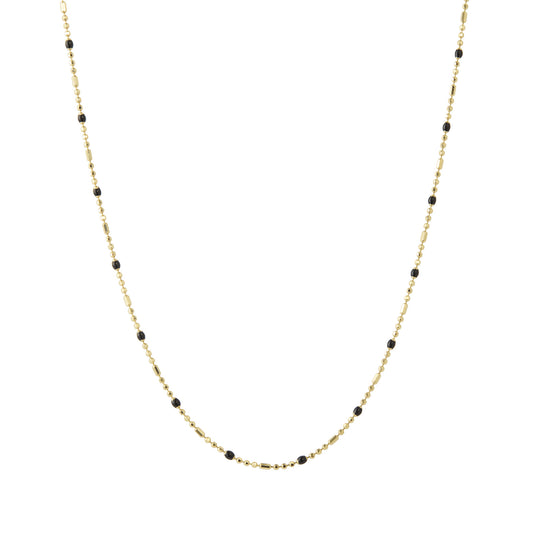 18" Onyx Dot Ball Chain Necklace - Main Img