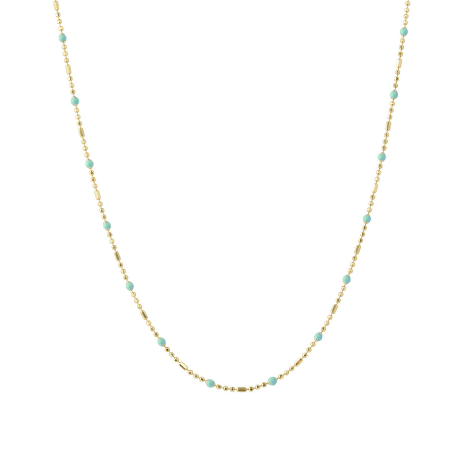 Trouver 16" Turquoise Dot Ball Chain Necklace - Necklaces - Broken English Jewelry