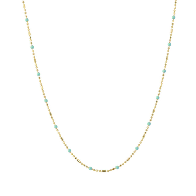Trouver 18" Turquoise Dot Ball Chain Necklace - Necklaces - Broken English Jewelry