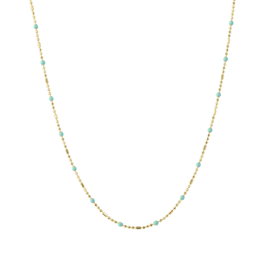 Trouver 18" Turquoise Dot Ball Chain Necklace - Necklaces - Broken English Jewelry