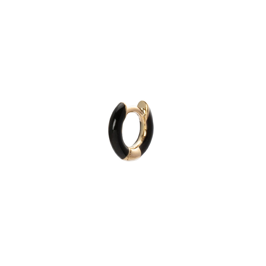 Trouver Enamel Huggie 5mm - Black - Earrings - Broken English Jewelry