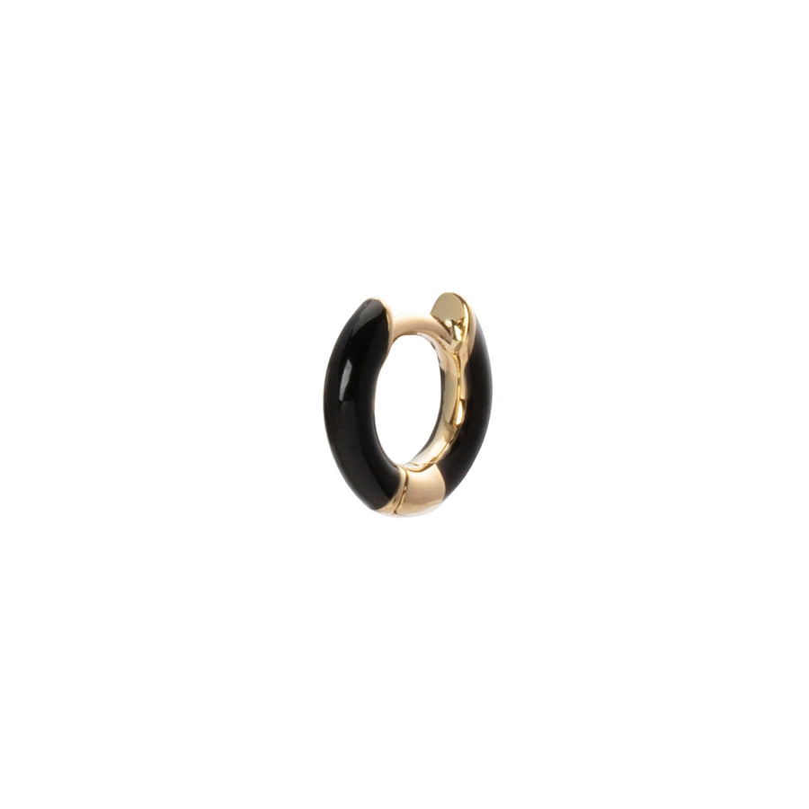 Trouver Enamel Huggie 6.5mm - Black - Earrings - Broken English Jewelry