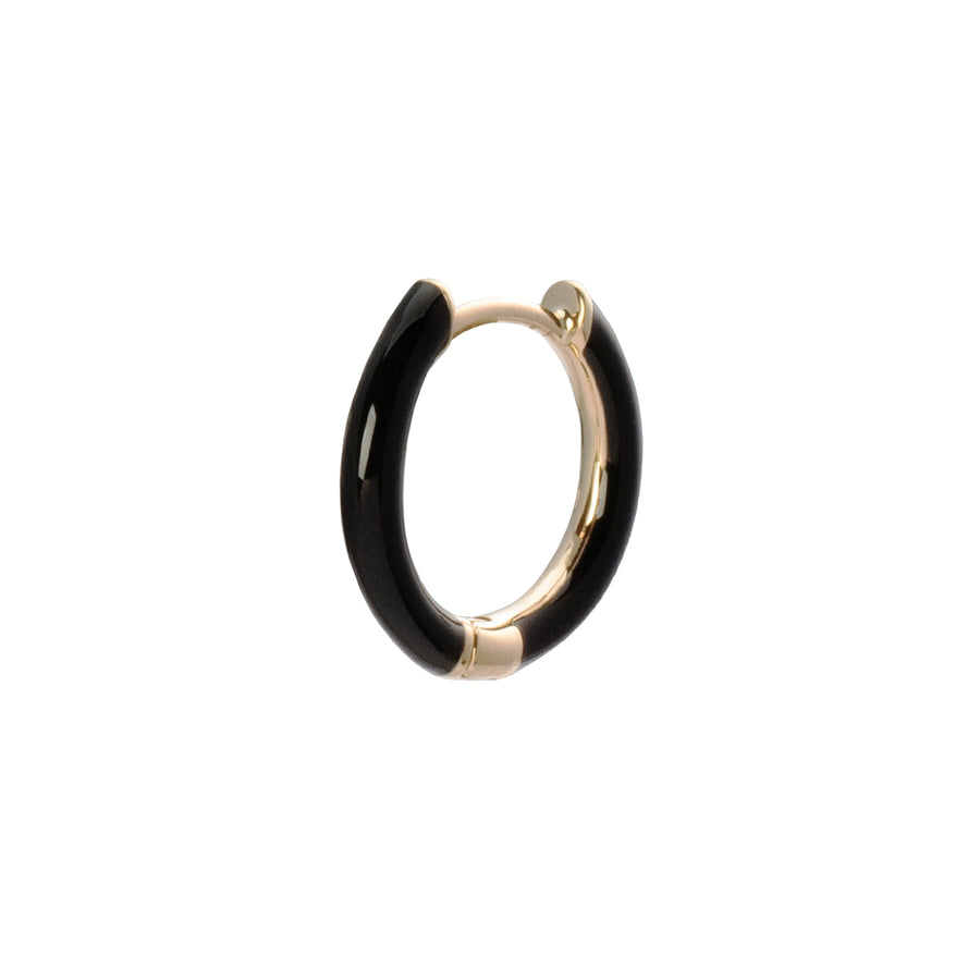 Trouver Enamel Huggie 9.5mm - Black - Earrings - Broken English Jewelry