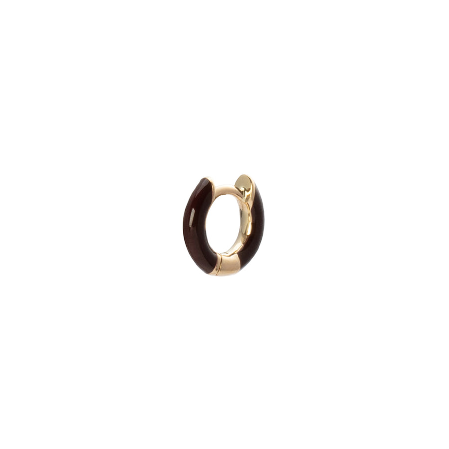 Trouver Enamel Huggie 5mm - Chocolate - Earrings - Broken English Jewelry