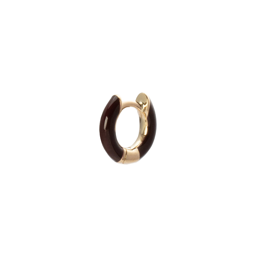 Trouver Enamel Huggie 6.5mm - Chocolate - Earrings - Broken English Jewelry