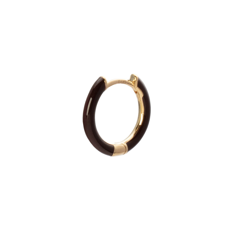Trouver Enamel Huggie 8mm - Chocolate - Earrings - Broken English Jewelry