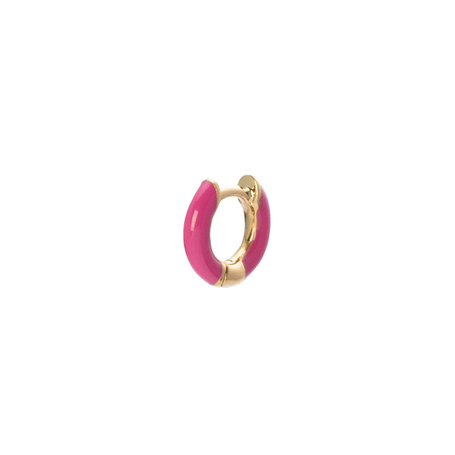 Trouver Enamel Huggie 5mm - Fuchsia - Earrings - Broken English Jewelry