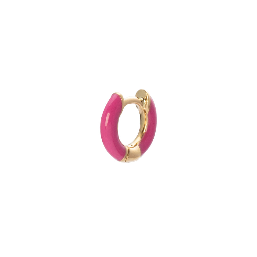 Trouver Enamel Huggie 6.5mm - Fuchsia - Earrings - Broken English Jewelry