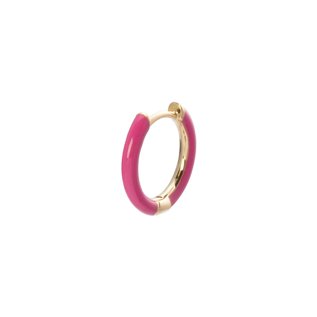 Trouver Enamel Huggie 8mm - Fuchsia - Earrings - Broken English Jewelry
