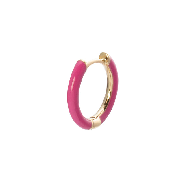 Trouver Enamel Huggie 9.5mm - Fuchsia - Earrings - Broken English Jewelry