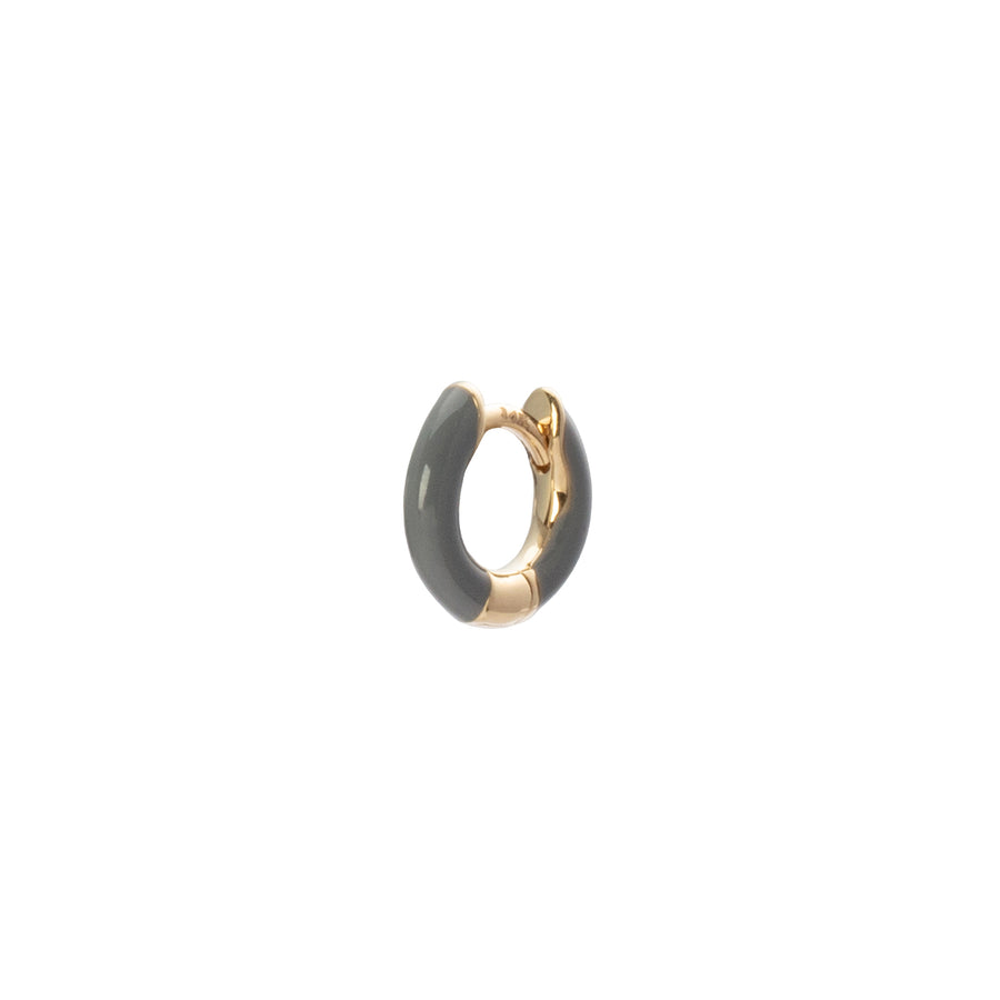 Trouver Enamel Huggie 5mm - Grey - Earrings - Broken English Jewelry