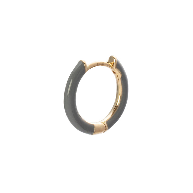 Trouver Enamel Huggie 9.5mm - Grey - Earrings - Broken English Jewelry