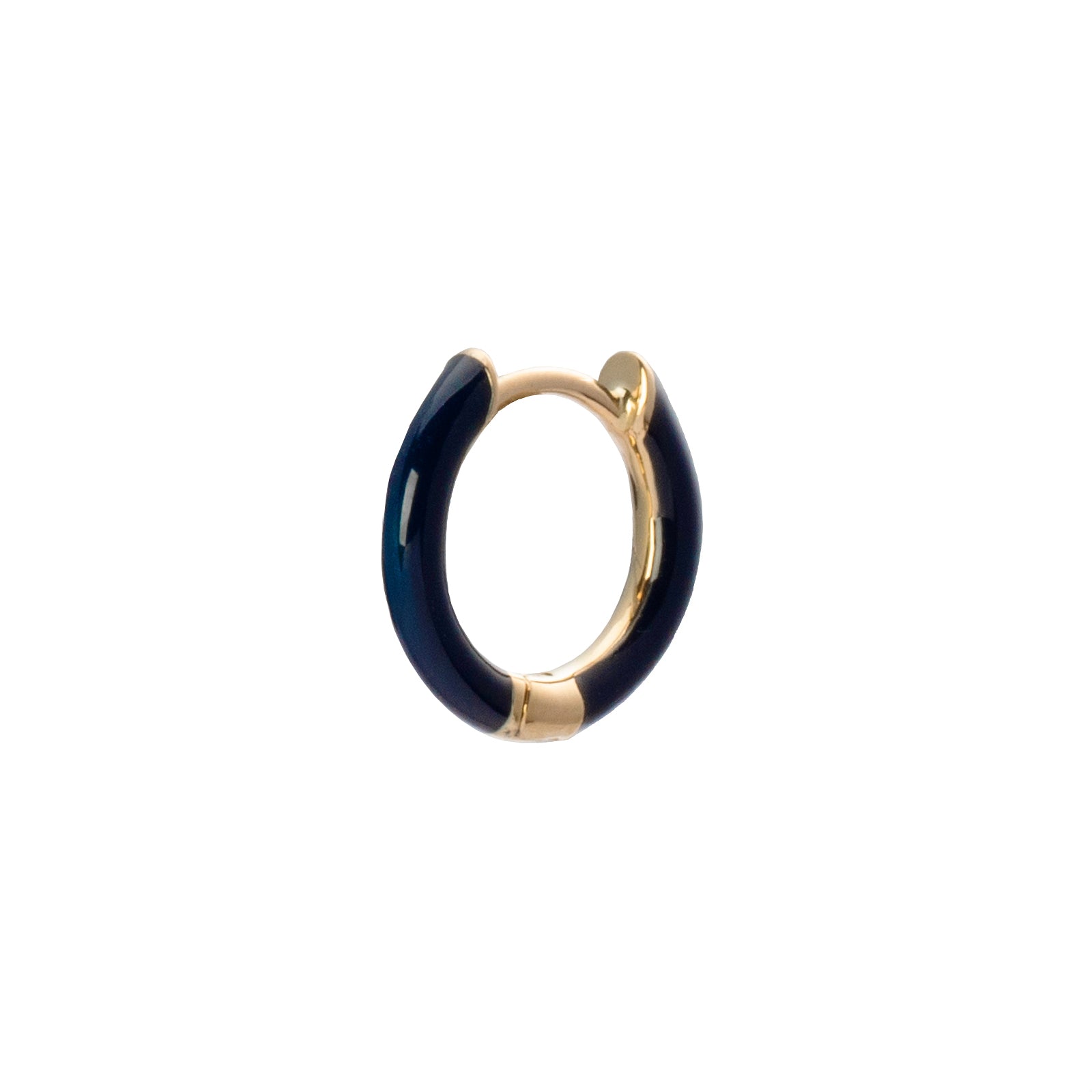 Trouver Enamel Huggie 8mm - Navy - Earrings - Broken English Jewelry