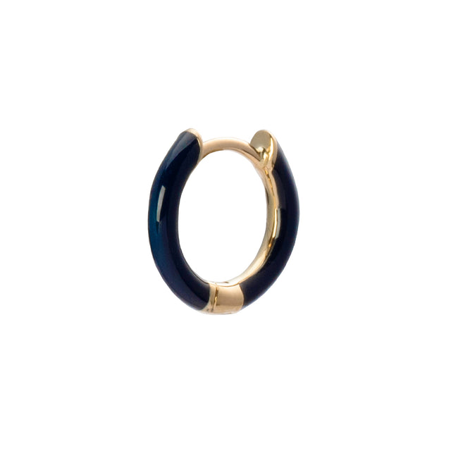 Trouver Enamel Huggie 9.5mm - Navy - Earrings - Broken English Jewelry