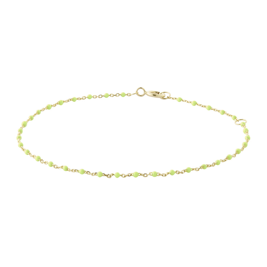 Trouver Neon Yellow Tiny Dot Chain Bracelet - Bracelets - Broken English Jewelry