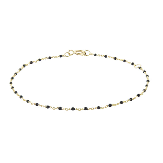 Onyx Tiny Dot Chain Bracelet - Main Img