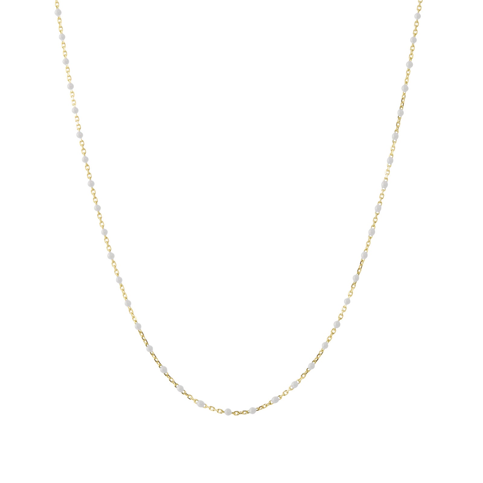 Trouver 16" Blanc Tiny Dot Chain Necklace - Necklaces - Broken English Jewelry