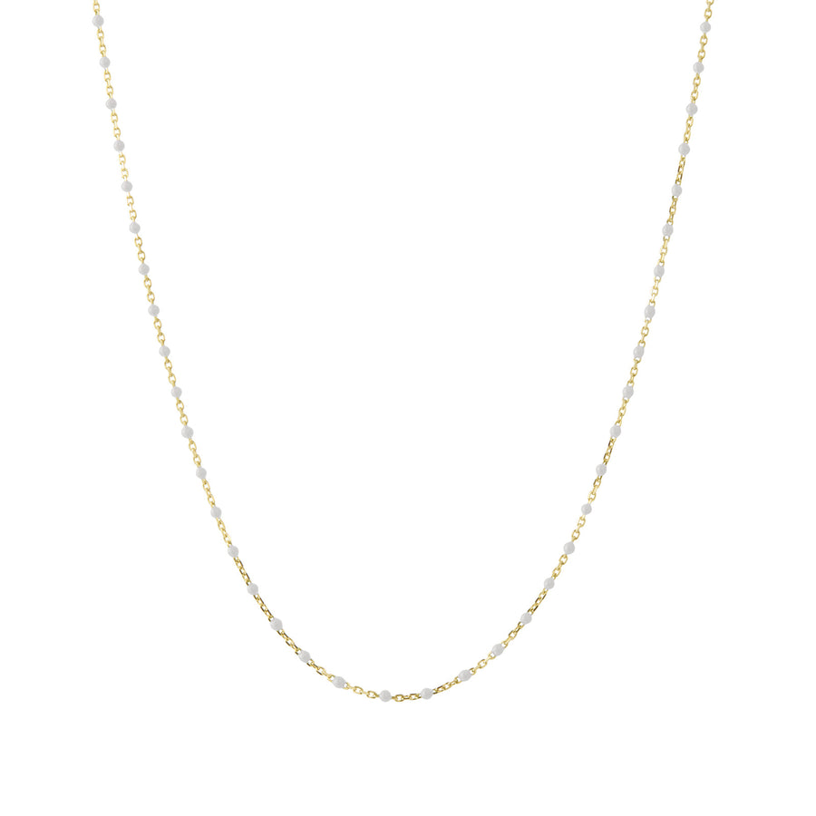 Trouver 16" Blanc Tiny Dot Chain Necklace - Necklaces - Broken English Jewelry