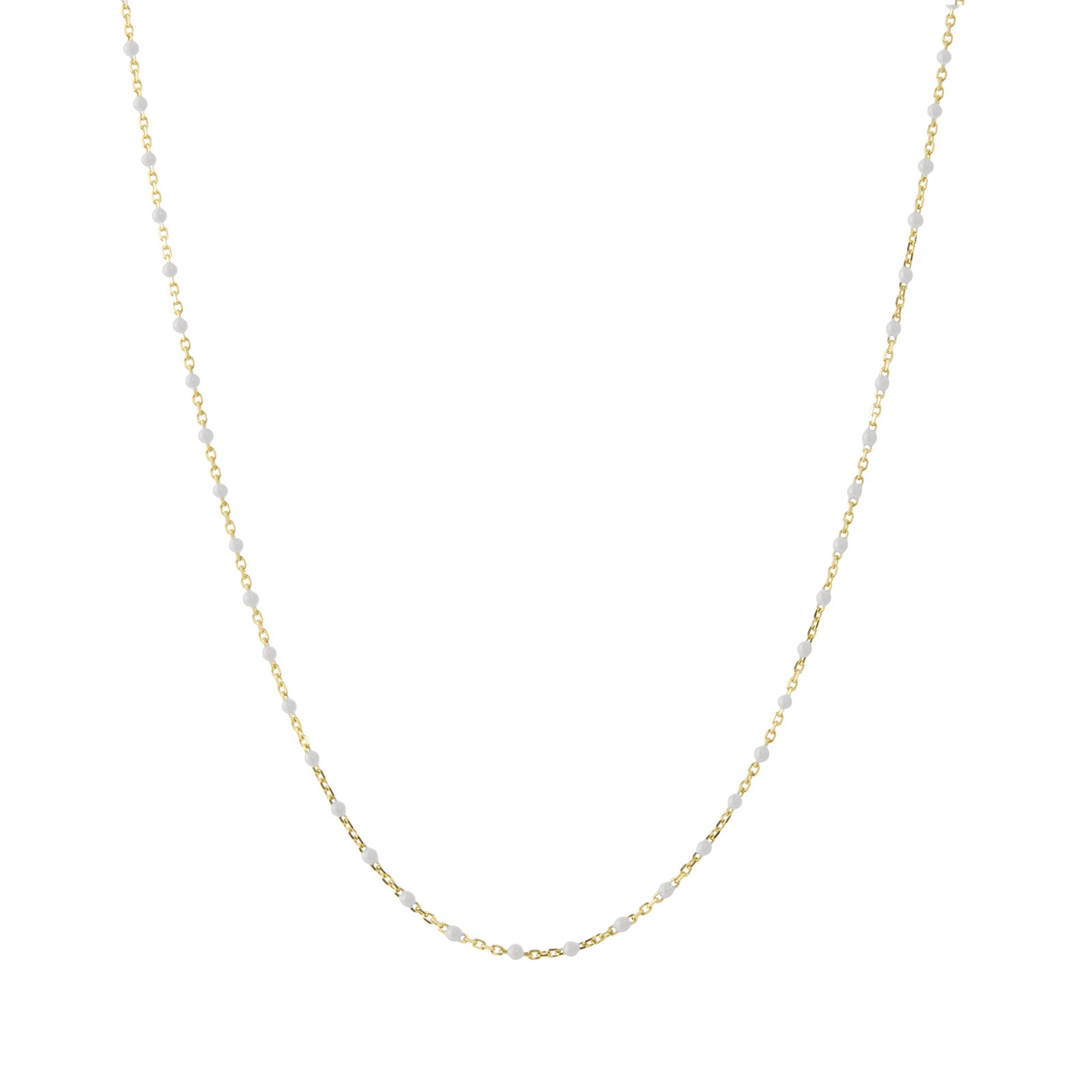 Trouver 18" Blanc Tiny Dot Chain Necklace - Necklaces - Broken English Jewelry