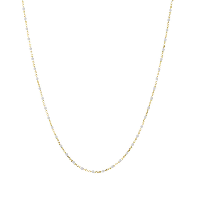 Trouver 18" Blanc Tiny Dot Chain Necklace - Necklaces - Broken English Jewelry