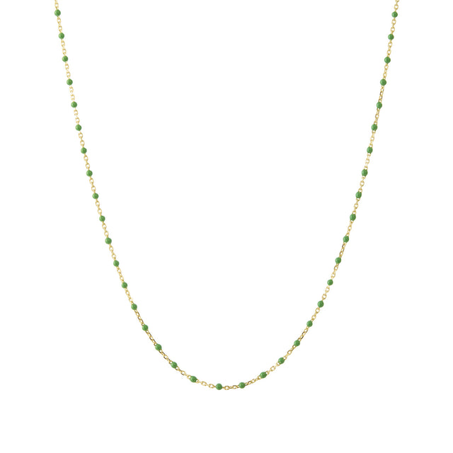 Trouver 16" Kelly Green Tiny Dot Chain Necklace - Necklaces - Broken English Jewelry