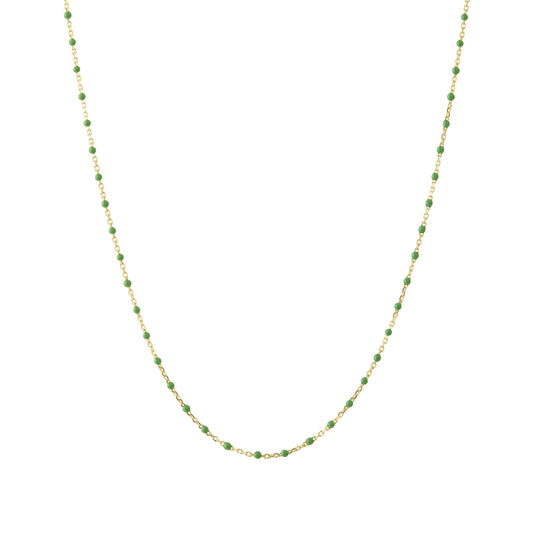 16" Kelly Green Tiny Dot Chain Necklace - Main Img