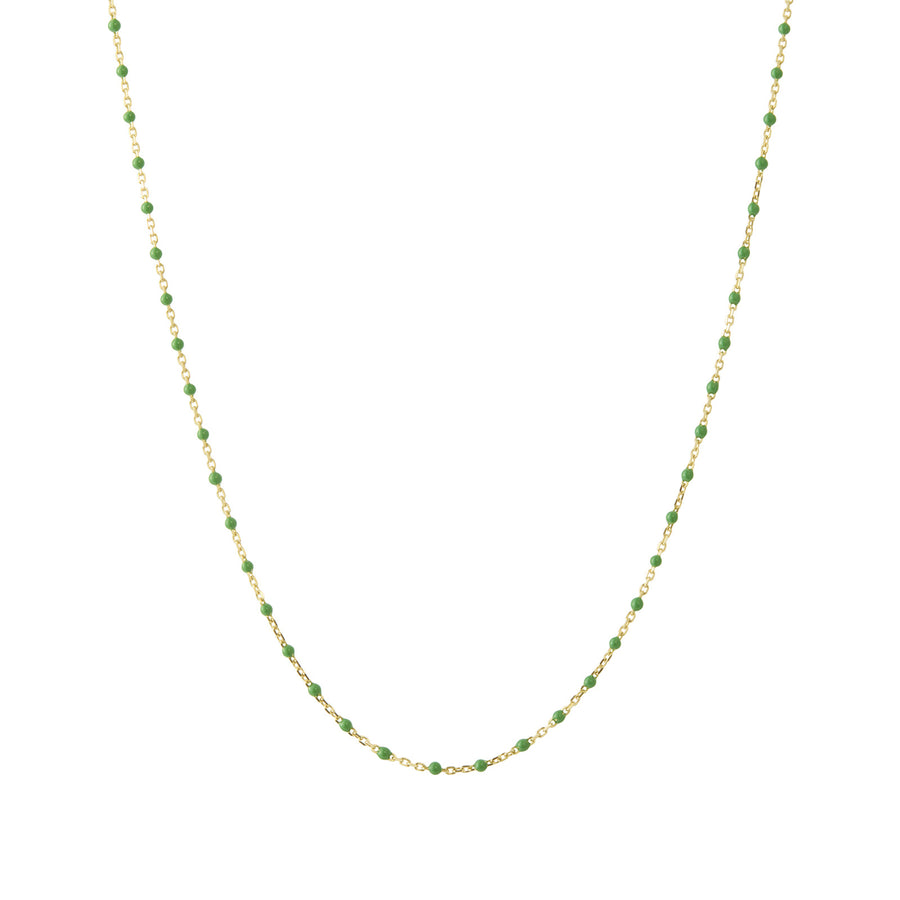 Trouver 16" Kelly Green Tiny Dot Chain Necklace - Necklaces - Broken English Jewelry