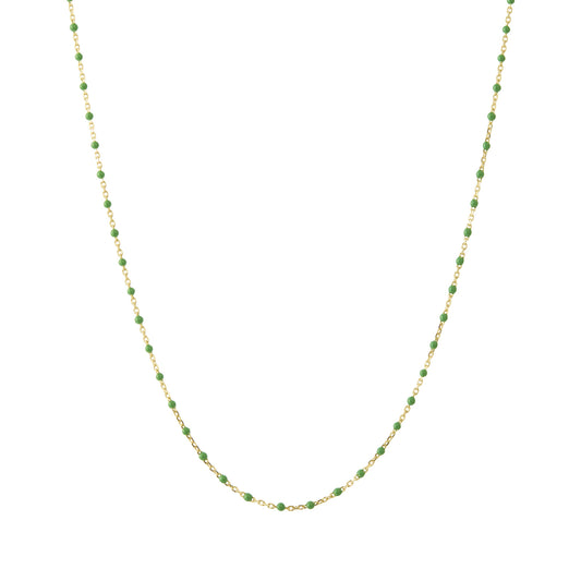 18" Kelly Green Tiny Dot Chain Necklace - Main Img