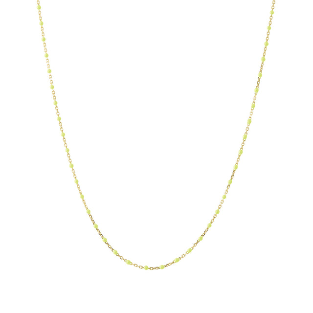 Trouver 16" Neon Yellow Tiny Dot Chain Necklace - Necklaces - Broken English Jewelry