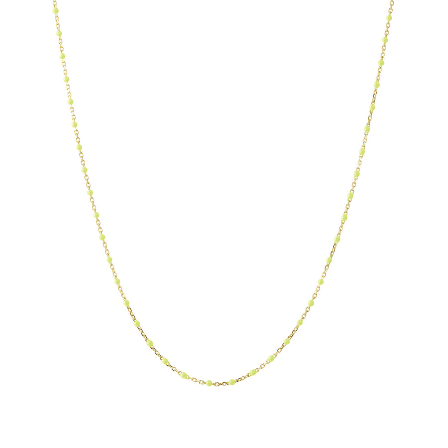 Trouver 16" Neon Yellow Tiny Dot Chain Necklace - Necklaces - Broken English Jewelry