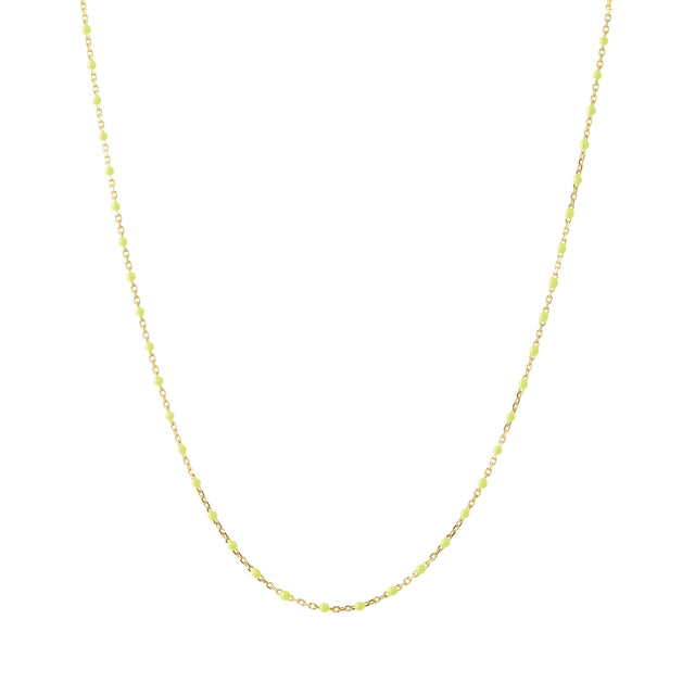 Trouver 18" Neon Yellow Tiny Dot Chain Necklace - Necklaces - Broken English Jewelry