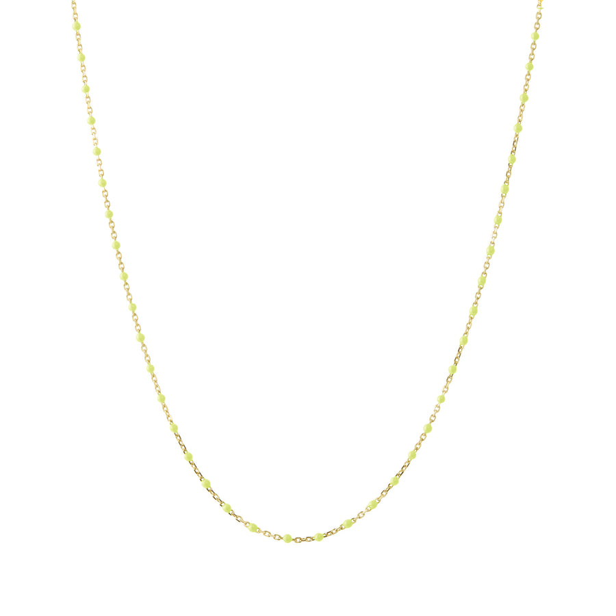 Trouver 18" Neon Yellow Tiny Dot Chain Necklace - Necklaces - Broken English Jewelry