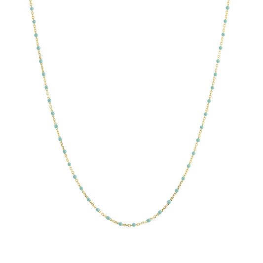 16" Turquoise Tiny Dot Chain Necklace - Main Img