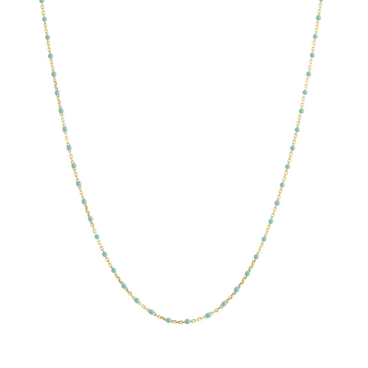 18" Turquoise Tiny Dot Chain Necklace - Main Img