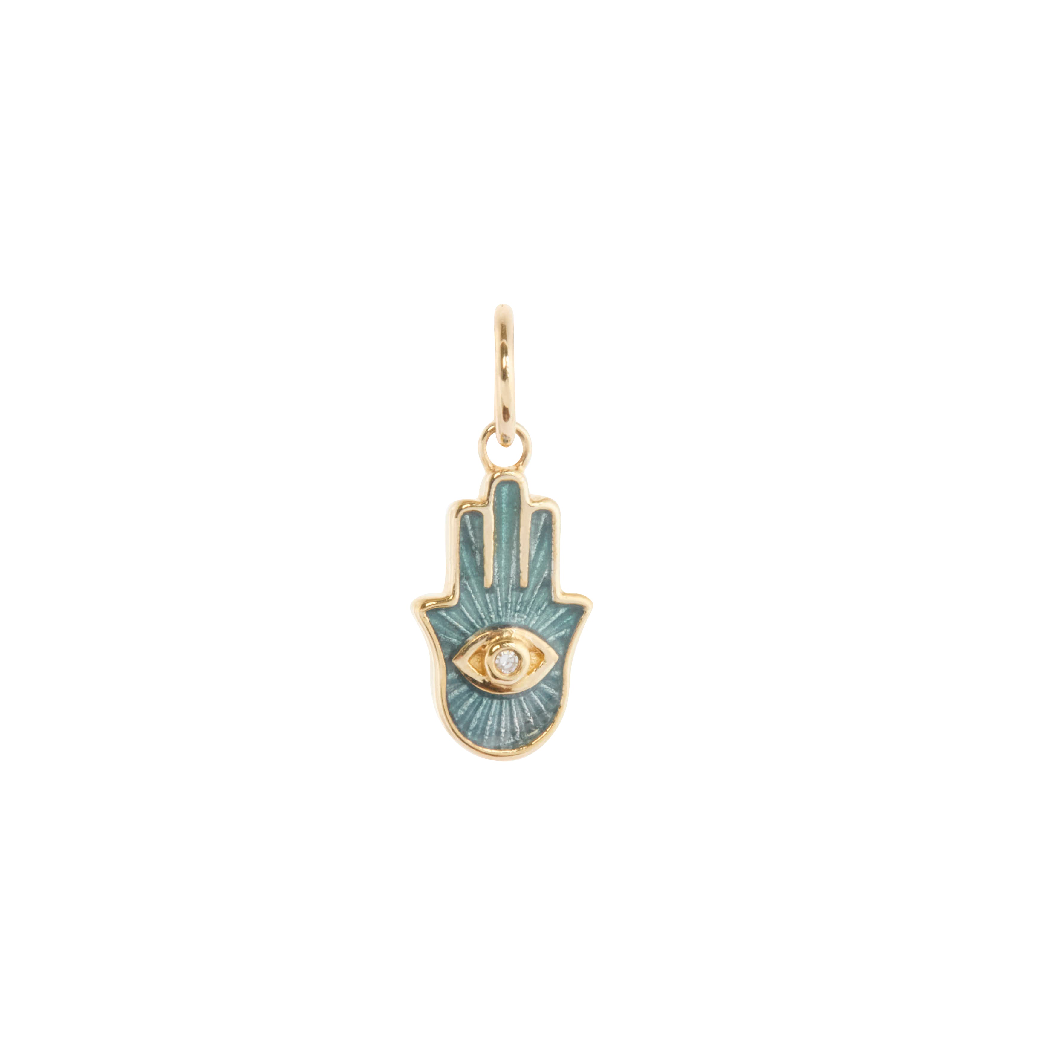 Steel Blue Hamsa Charm