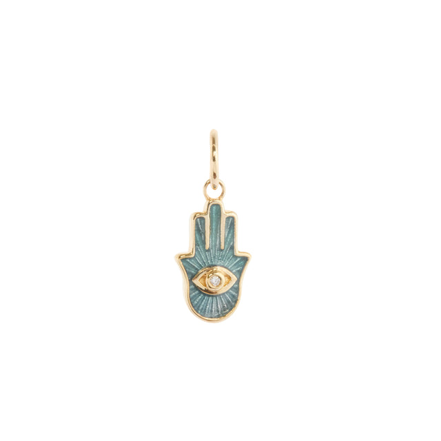 Steel Blue Hamsa Charm