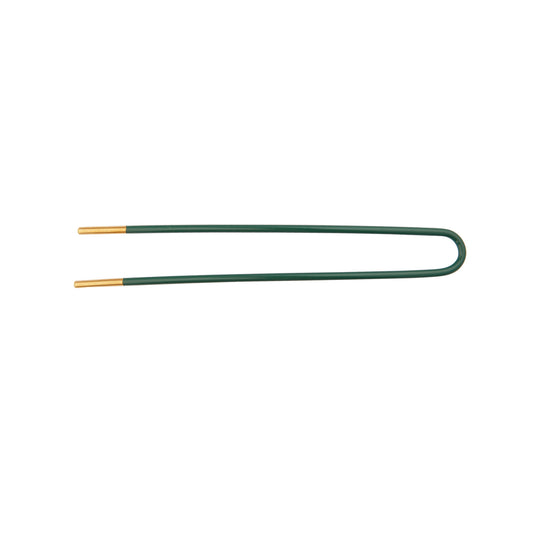 Hunter Green Enamel Gold Plated Hair Pin - Main Img
