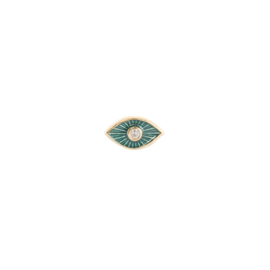 Teal Iris Stud Earring - Main Img