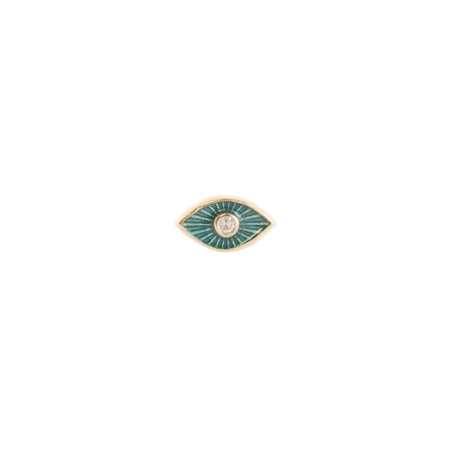 Teal Iris Stud Earring
