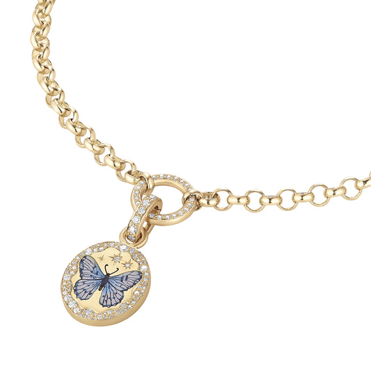 Diamond and Champleve Enamel Earthly Delights Necklace