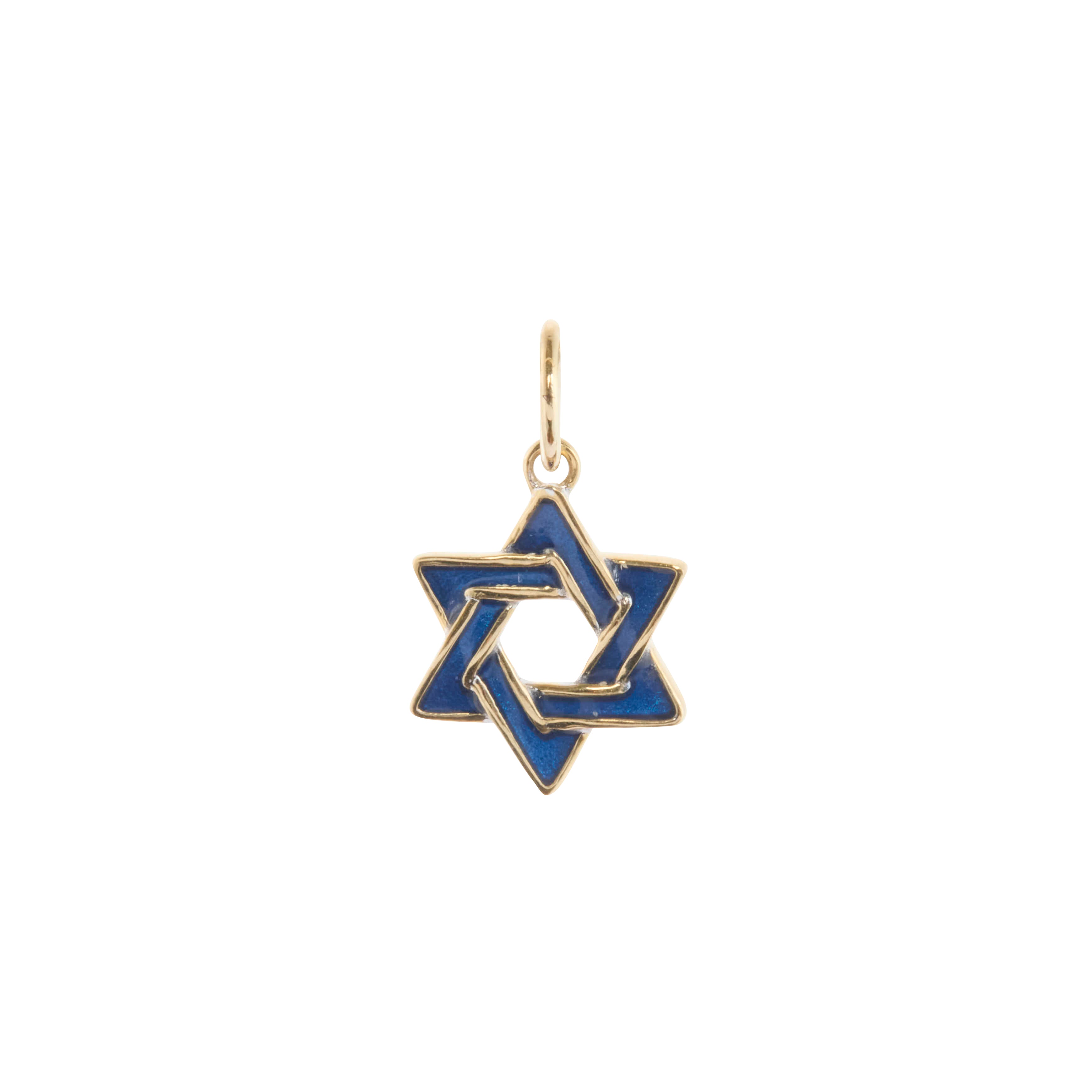 Navy Blue Star of David Charm