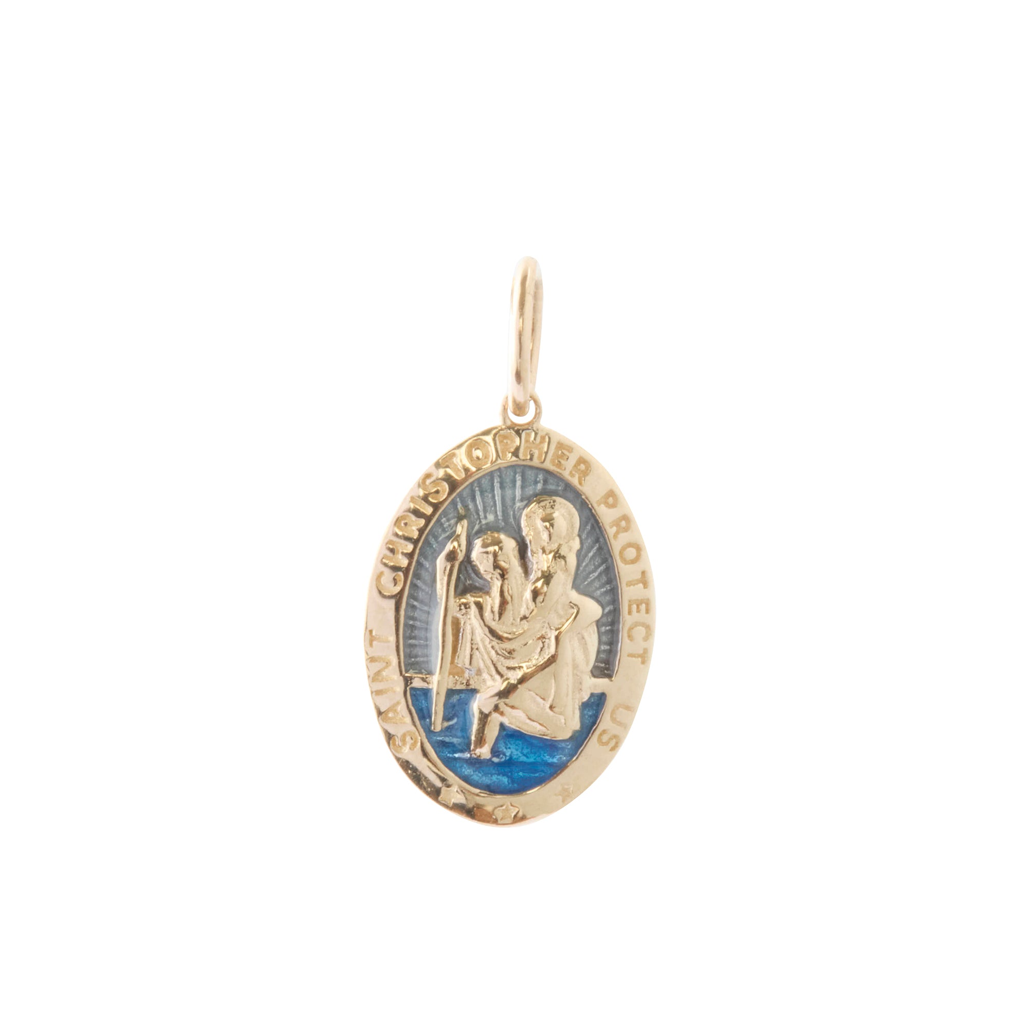 Ocean Blue St. Christopher Charm