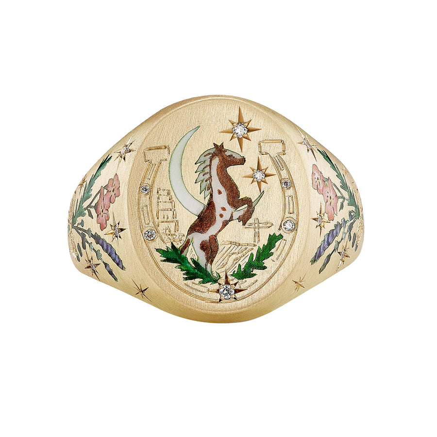 Diamond Traveller's Tale Ring with Champlevé Enamel