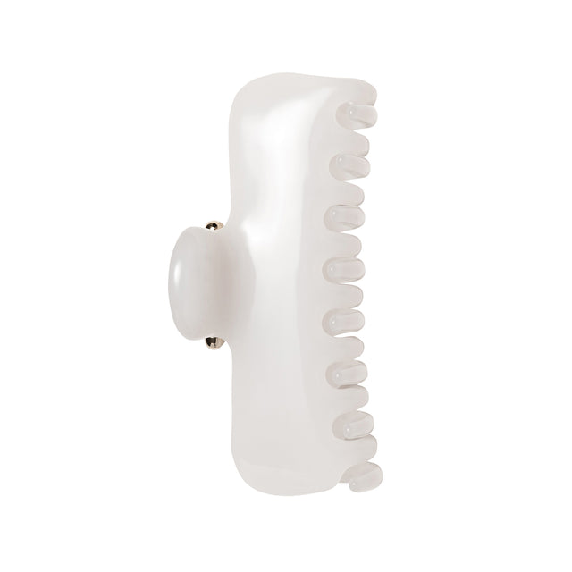 4" Claw Clip - Milkglass  , side view