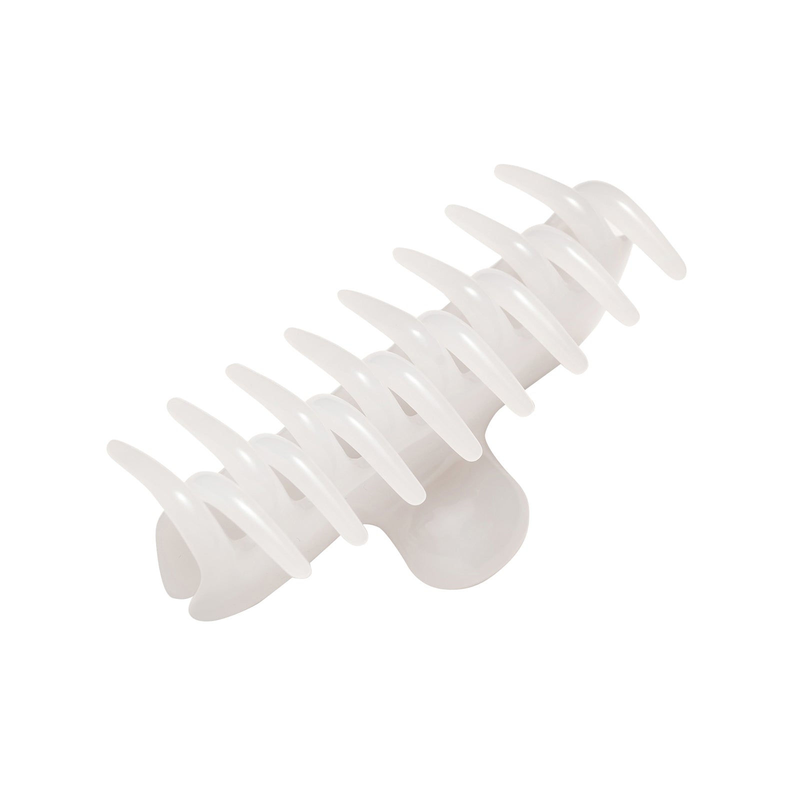 4" Claw Clip - Milkglass, angled bottom view