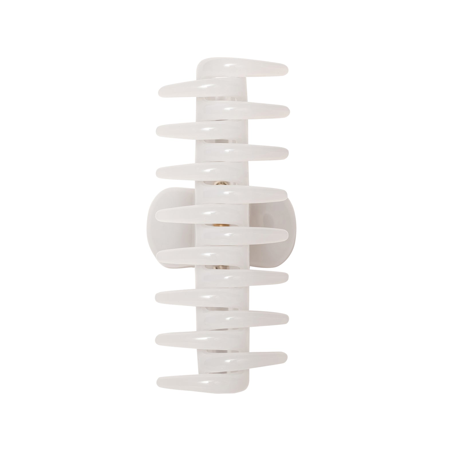 4" Claw Clip - Milkglass, bottom view