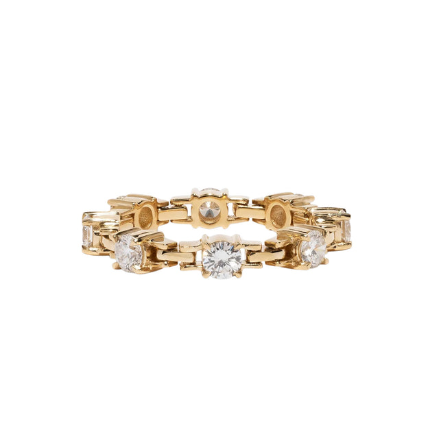 Azlee Large Diamond Pirouette Band - Rings - Broken English Jewelry
