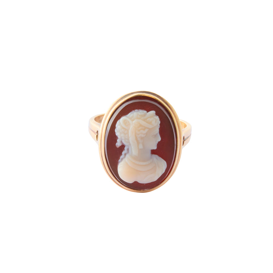 Agate Roman Goddess Cameo Ring