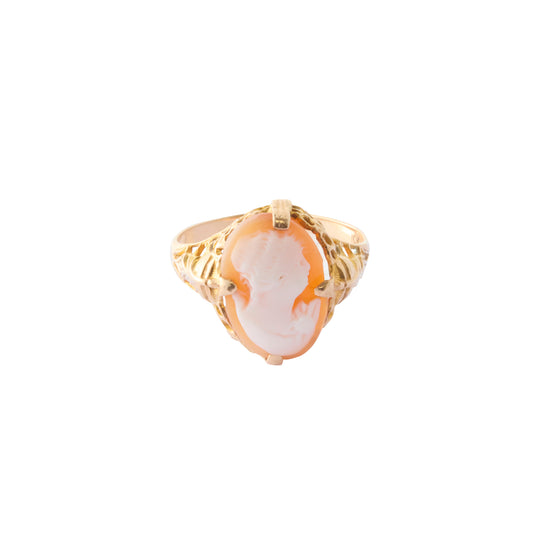 Shell Cameo and Filigree Ring - Main Img