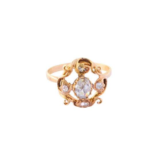 Rose Cut Diamond - Scrolling Design - Main Img